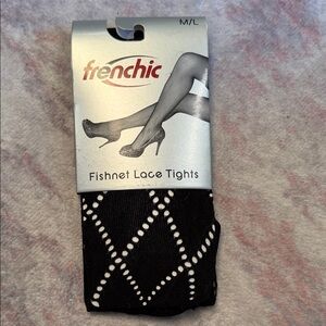 Frenchic Black Fishnet Lace Tights